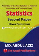Statistics Second Paper Paper (Eleven and Twelve Class)