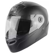 Steelbird SBA-7 Flip UP Double Visor Dashing Black 60cm Motorbike Helmet (Black)