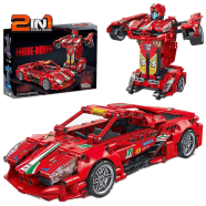 Stem Blocks Building Racing Car Toys - 2 in 1 Pull-Back Blocks Pullback for Kids