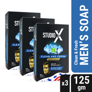 Studio X Clean And Fresh Soap For Men Combo Pack 125gm X 3