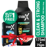 Studio X Clean And Strong Shampoo For Men 355ml (50ml Facewash Free)