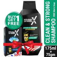 Studio X Clean And Strong Shampoo For Men 355ml (50ml Facewash Free)