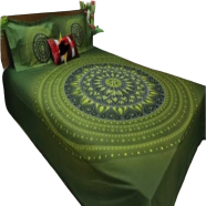 Stylish New Design Bed Sheets for Home Decor - Olive (7.5 feet × 8 feet)