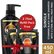 Sunsilk Shampoo Stunning Black Shine 450ml Buy 1 Get 1 2 Pcs 75ml Refill Pack Free