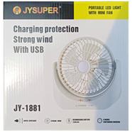 Super Powerful Lithium Rechargeable Mini Table Fan with LED Light - JY-1881 image