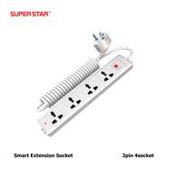 Super Star Smart Extension Socket 2 PIN 4 Socket - 1390113214