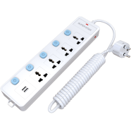 Super Star Supreme Extension Socket 2 pin 4 Sockets with 2 USB- 1390113219