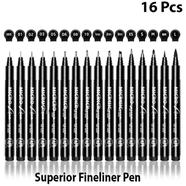Superior Artist Fineliner Pen Black Ink - (16Pcs) MS-806B