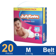 Supermom Belt System Baby Diaper (M Size) (6-11kg) (20pcs)