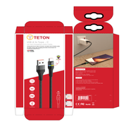 TETON Type A to Type C 6A Fast Charging Data Cable With Colorful Light 1.2m 6A type C cable image