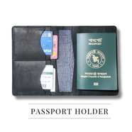 THE MEN's CODE Black Color Crocodile Leather Passport Holder - MPD001