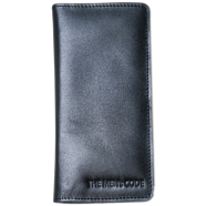 THE MEN's CODE Black Leather Long Wallet For Men - MWL001