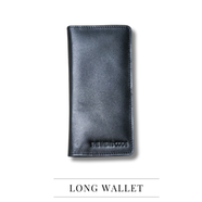 THE MEN's CODE Black Leather Long Wallet For Men - MWL001