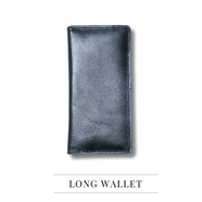 THE MEN's CODE Black Leather Long Wallet For Men - MWL003