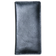 THE MEN's CODE Black Leather Long Wallet For Men - MWL003