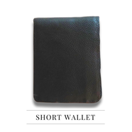 THE MEN's CODE Black Leather Short Wallet - For Men - MWE02