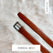 THE MEN's CODE Burgundy Color Leather Formal Belt For Men - MBF002
