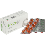 TOCO Soft (1strip), Tocotrienol 50 mg (74.5 IU) and Tocopherol 13.5 mg (20 IU) Vitamin (Herbal and Nutraceuticals) - 10 Capsules