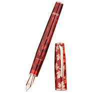 TSAMSA Hongdian N8 Resin Fountain Pen Red Acrylic Maple Leaf 