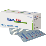 Tamino Plus 500 mg plus 65 mg Tablet 10's Strip icon
