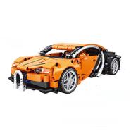 Technical Yellow Racing Car Building Blocks Boys Super Cool Sports Car Toys For Kids (441Pcs 5-9 Years) With Return Function WOMA
