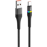 Teton Type A to Type C 6A Fast Charging Data Cable With Colorful Light 1.2m 6A type C cable