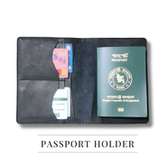 The Men's Code Black Leather Passport Holder - MPC001
