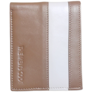 The Men's Code Brown-White Color Contrast Leather Wallet for Men - MWC001