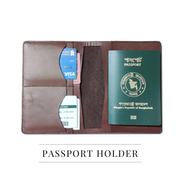The Men's Code Chocolate Color Crocodile Leather Passport Holder - MPD003