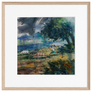 The Storm, Watercolor - (26x26)inches