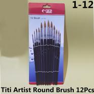 Joytiti Artist Round Color Brush (1-12) 12Pcs