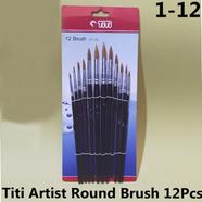 Joytiti Artist Round Color Brush (1-12) 12Pcs image