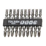Tolsen 10 Pcs Double End Screwdriver Bits Set Industrial Quality with Magnet - Model : 20361