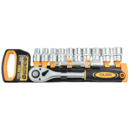 Tolsen 12 Pcs 3/8 inch Ratchet Handle with Socket Set Industrial Series - Model : 15151