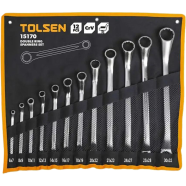 Tolsen 12 Pcs Double Ring End Spanner Set 6 × 7 - 30 x 32 mm - Model : 15170