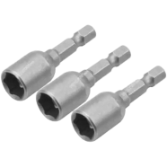 Tolsen 3 Pcs Magnetic Nut Socket Set 8mm Tek Screw Bits - Model : 77823 