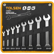 Tolsen 8 pcs Double Open End Spanner 6 ×7 - 20 x 22mm - Model : 15891
