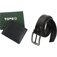 Topex Top Quality Cow Genuine Leather Belt and Wallet COMBO - TPC-03