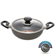 Topper Nonstick Glamour Deep Fry Pan with Lid (Black)- 24 cm - 80946