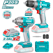 Total TOSLI230702 Li-ion Cordless Combo Kit With 2.0Ah Batteries 2x (20V) 2 Pcs