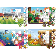 Town Store Mixed Series 1 - 24 Pieces Jigsaw Puzzles Duplex Paper Board for Kids Educational Brain Teaser Boards Toys (4 Packs)