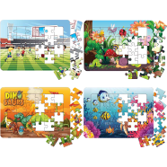 Town Store Mixed Series 2 - 24 Pieces Jigsaw Puzzles Duplex Paper Board for Kids Educational Brain Teaser Boards Toys (4 Packs)