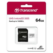 Transcend 64GB USD300S-A UHS-I U1A1 MicroSD Card With Adapter - TS128GSDC300S