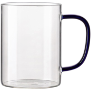 Transparent Glass Mug With Colored Handle Blue (Copy) - 450 ML