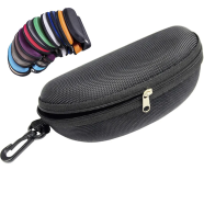 Travel Portable Hard Zipper Case Box Eye Glasses Sunglasses Bag With Carabiner Hook icon
