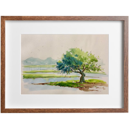 Tree Watercolor Painting - (16x13)inches