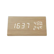Triangle Wooden Style Digital LED Clock-Light Wood Color