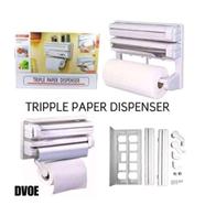 Triple Paper Dispenser For Kitchen Roll, Cling Film And Aluminum Foil 3 In 1 