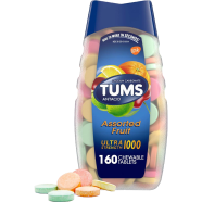 Tums Ultra Strength Antacid Tablets For Chewable Heartburn Relief and Acid Indigestion Relief Assorted Fruit 160 Tablet