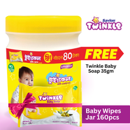 Twinkle Baby Wipes Jar (Free Twinkle Baby Soap 35 gm) - HPBC